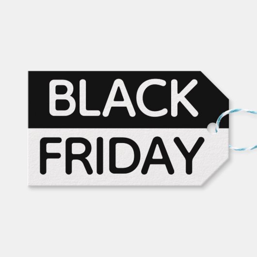 ブラックフライデーモダント – 、ミニマールブラック&ホワイト ギフトタグ (正面(横))