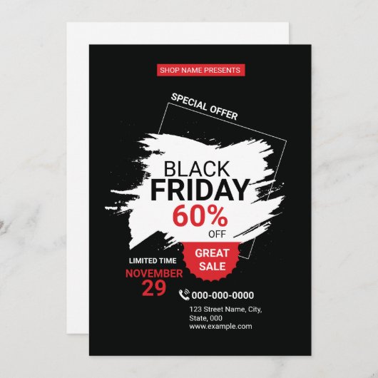 ブラックフライデー販促セールチラシテンプレート シーズンカード (正面/裏面)