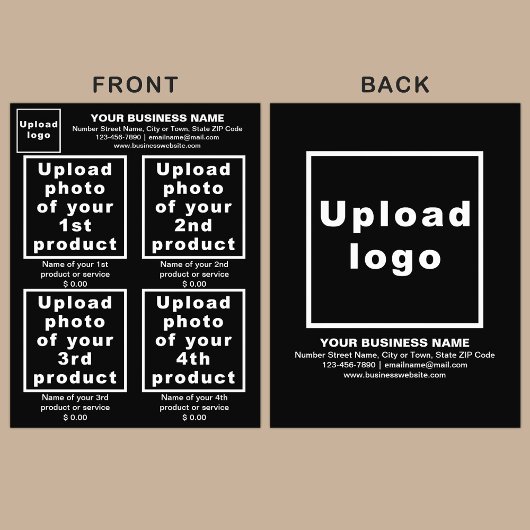 ブラックフライヤーでのビジネス製品またはサービス チラシ