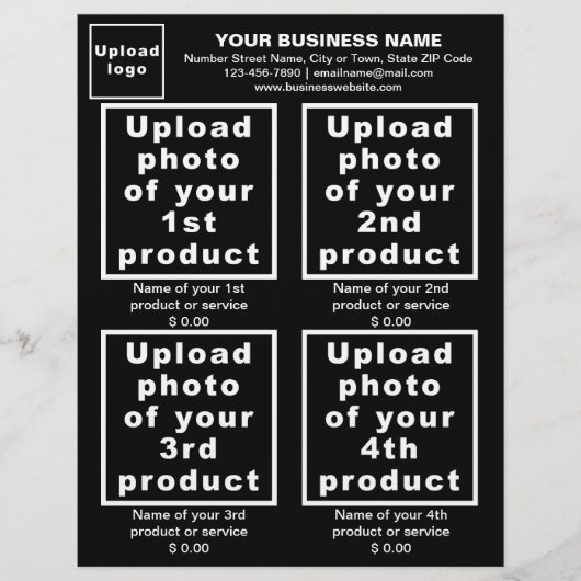 ブラックフライヤー上の事業用製品又はサービス チラシ (正面)