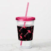 ブラックフラミンゴパーソナライズされたス アクリルタンブラー (裏面)