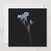 ブラックフラワーエレガントホワイトスクリプトブライダルシャワー (裏面)