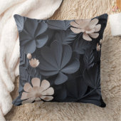 ブラックフラワーエレガント装飾用クッションアイデザイン クッション (ブランケット)