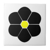 ブラックフラワーデザイン タイル (正面)
