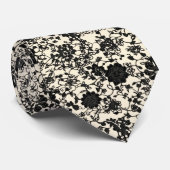 ブラックフラワーパターンレース ネクタイ (ロール)