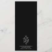 ブラックフラワーボヘミアンシンプルボタニカルメニュー メニュー (裏面)