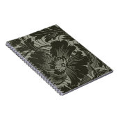 ブラックフラワーラインアートスパイラルノート ノートブック (右側)