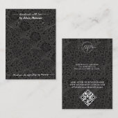 ブラックフラワーロゴQRコードネックレスイヤリングジュエリー 名刺 (正面/裏面)