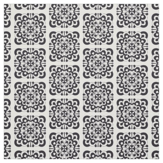 ブラックフラワー抽象画 ファブリック (見本)