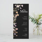 ブラックフラワー結婚ズイベントメニューテーブルデコール メニュー (スタンド正面)