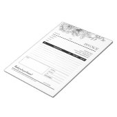 ブラックフラワー縁どスモールビジネス向けインボイス型枠 ノートパッド (アングル)