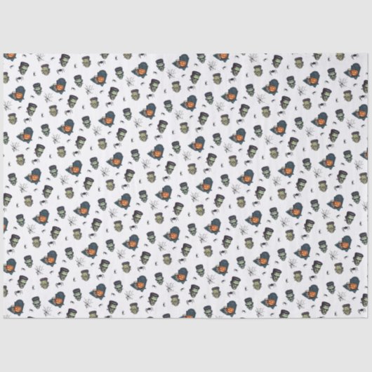 🖤ブラックフランケンシュタインティッシュペーパー💀🎃 薄葉紙 (正面)