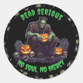 🖤ブラックフランケンシュタインハロウィンステッカー💀🎃 ラウンドシール (正面)