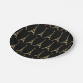 ブラックフランスのエッフェルタワーパリテーマ紙プレート ペーパープレート (アングル)