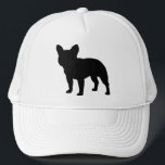 ブラックフランスのブルドッグシルエットフレンチキーズ キャップ<br><div class="desc">フクールレンチエの恋人のトラック帽。ブラックブルフランスのドッグシルエット。サイズユニセックスは、ほとんどの10代と大人に合う。</div>