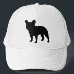 ブラックフランスのブルドッグシルエットフレンチキーズ キャップ<br><div class="desc">フクールレンチエの恋人のトラック帽。ブラックブルフランスのドッグシルエット。サイズユニセックスは、ほとんどの10代と大人に合う。</div>