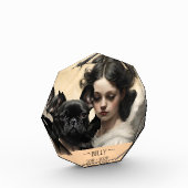 ブラックフランスのブルドッグパーソナライズされた記念碑 フォトブロック (左)