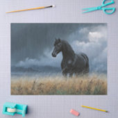 ブラックフリシアンスタリオンドラマチックなデコパージュ 薄葉紙 (クラフト)