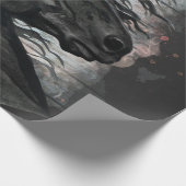 ブラックフリシアンホース ラッピングペーパー (角)