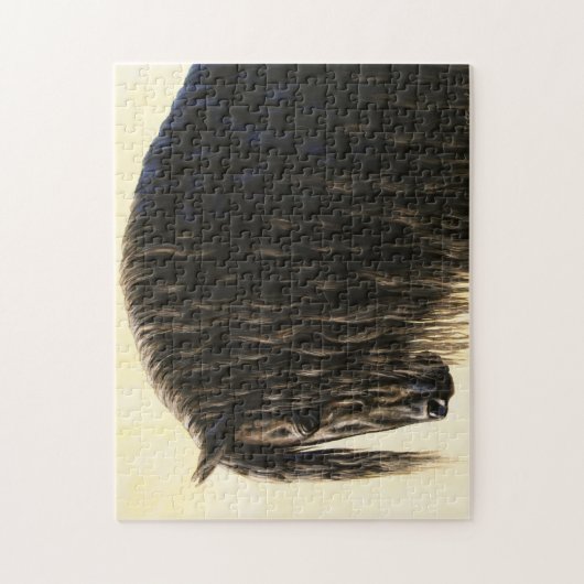 ブラックフリシア荷車を引くシウマ ジグソーパズル (縦)