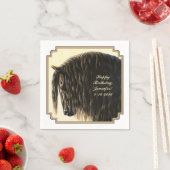 ブラックフリシア荷車を引くシウマ スタンダードカクテルナプキン (インサイチュ)