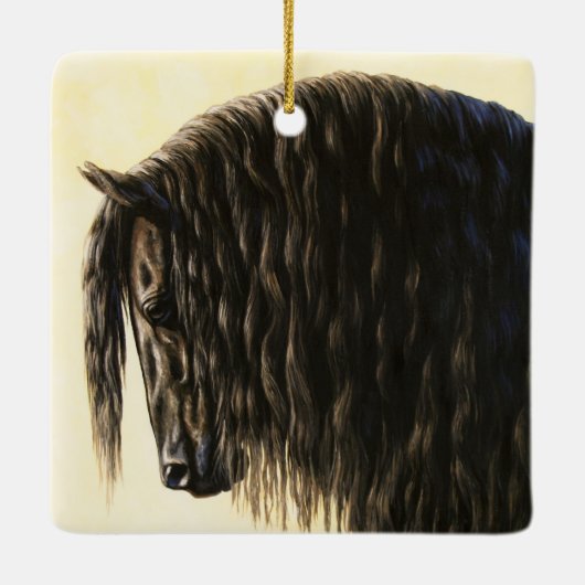 ブラックフリシア荷車を引くシウマ セラミックオーナメント (裏面)
