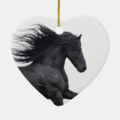 ブラックフリージア走シアの馬のクリスマスオーナメント セラミックオーナメント (裏面)