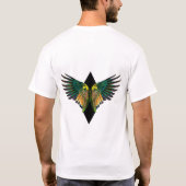 ブラックフリーダムウィングスダイヤモンドデザイン Tシャツ (裏面)