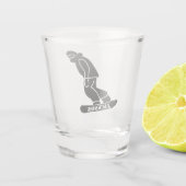 ブラックフリーライドスノーボーダースノーボーディングステンシル ショットグラス (裏面)