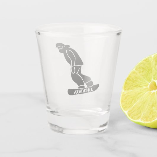 ブラックフリーライドスノーボーダースノーボーディングステンシル ショットグラス (裏面)