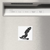 ブラックフリーライドスノーボーダースノーボーディングステンシル マグネット (インサイチュ (食洗機))