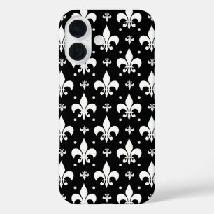 ブラックフルーアデリスパターンデザイン iPhone 16ケース