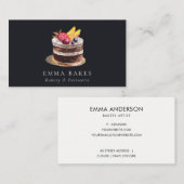 ブラックフルーツフローラケーキパティスリーカップケーキベーカリー 名刺 (正面/裏面)