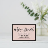 ブラックフレモダンーム赤面ピンク美しいサロン 紹介カード (スタンド正面)