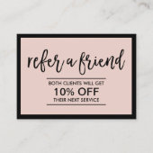 ブラックフレモダンーム赤面ピンク美しいサロン 紹介カード (正面)