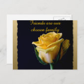 ブラックフレンドシップポストカードに美しい黄色のバラ ポストカード (正面/裏面)