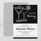 ブラックフレンドスマス招待状カクテル 招待状 (正面/裏面)