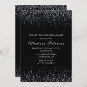 ブラックフレンドズマス招待状シルバーグリッター 招待状 (正面/裏面)
