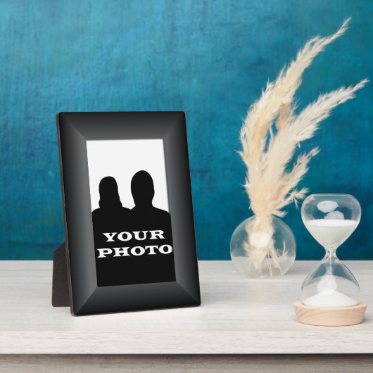 ブラックフレームあなたの写真5 x 7垂直プラーク フォトプラーク (側面)