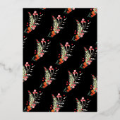 ブラックフレームのクリスマス金ゴールド書1枚の写真 箔シーズンカード (裏面)