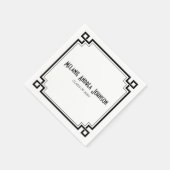 ブラックフレームエレガントアートデコ卒業ナプキン スタンダードカクテルナプキン (角)