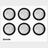 ブラックフレームステッカー ラウンドシール (シート)