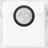 ブラックフレームステッカー ラウンドシール (バッグ)