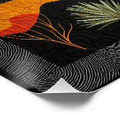 ブラックフレームミニマルデザートアートグリッド – 幾何学模様 ポスター (コーナー)