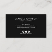 ブラックフレームモダン俳優モデル歌手ダンサー写真 名刺 (裏面)