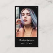 ブラックフレームモダン俳優モデル歌手ダンサー写真 名刺 (正面)