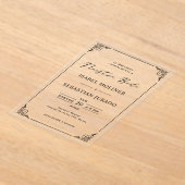 ブラックフレームモチーフヌエストラスペインのボダ結婚ズ アクリル招待状 (レイダウン)