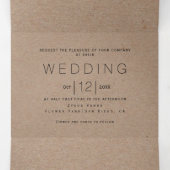 ブラックフレーム、イニシャルモノグラムクラフト結婚紙 三つ折り招待状 (内部中)