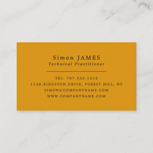 ブラックフレーム、オプティシャン、テクニカルプラクティショナー 名刺 (裏面)