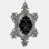 ブラックフレーム&シルバーダマスク25周年記念 スノーフレークピューターオーナメント (左)